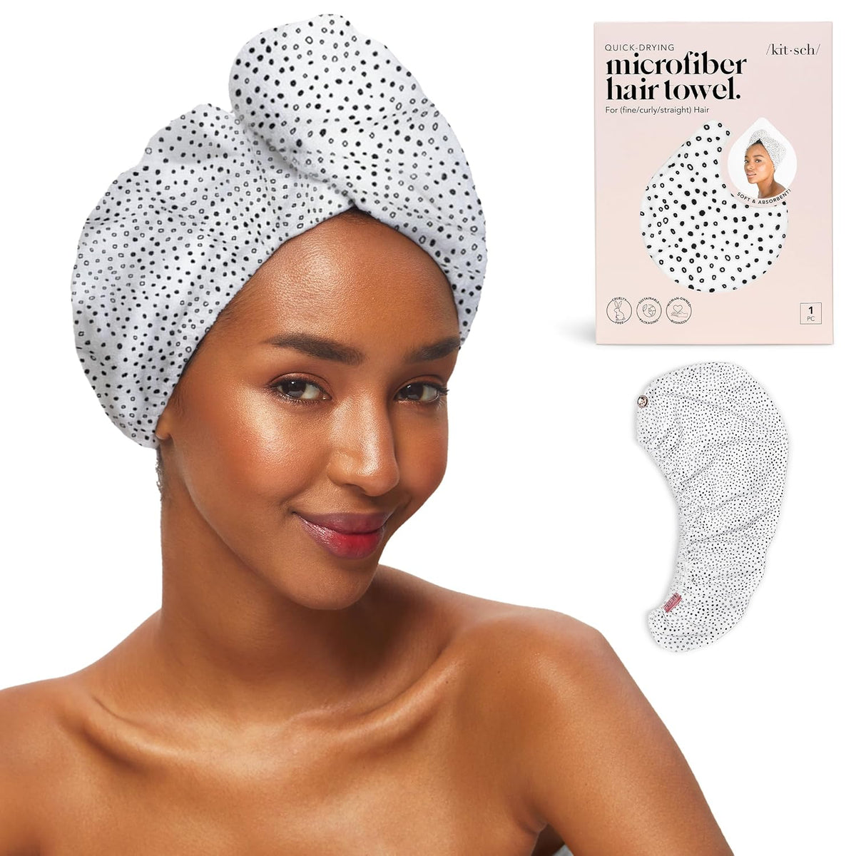 Microfiber Hair Towel Wrap for Women – Micro Dot