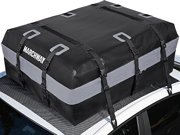 MARCHWAY Waterproof Car Roof Luggage Bag, Weatherproof Soft Shell Rooftop Cargo Carrier Bag for Vehicles with or Without