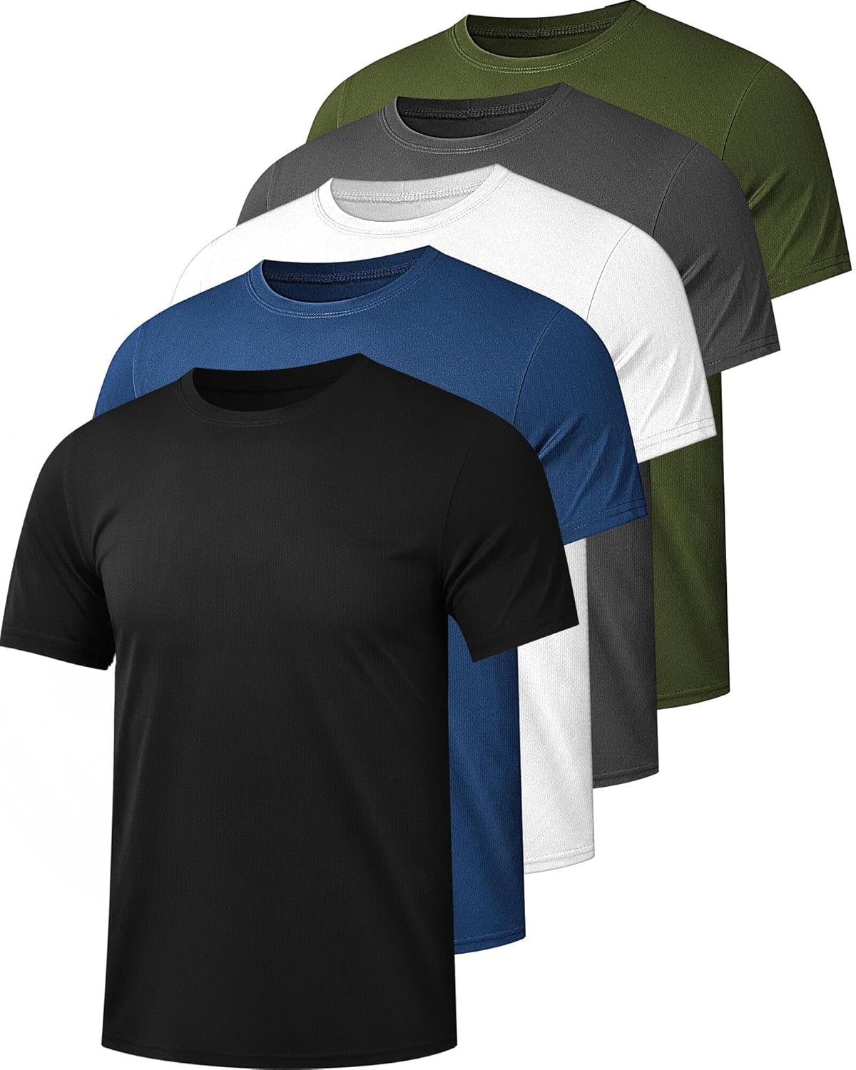 1/4/5/6 Pack Men's Workout Gym Dry Fit Short Sleeve T Shirts
