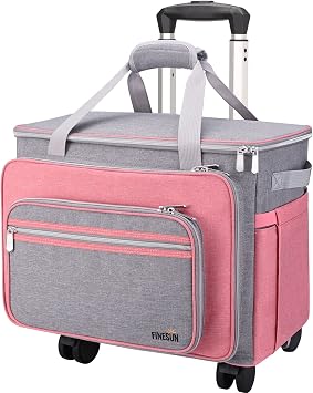 Sewing Machine Case with Wheels, Rolling Tote Organizer Sewing Class Bag