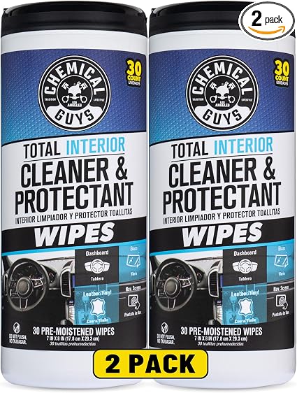 Chemical Guys, Total Interior Cleaner & Protectant Canister Wipes, 60 Count