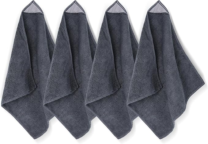 GoClimber 4 Pack Magnetic Microfiber Cleaning Cloth, Dry Erase Erasers Cleaner for Whiteboards, Blackboards, Chalkboards, Glassboards, Home, Office, School, Gray, 10'' x 9.25''