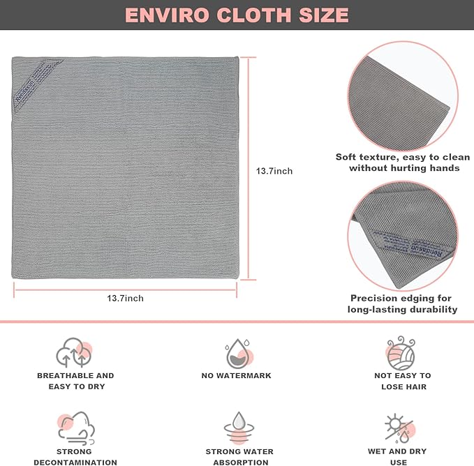 Norwεx - Basic Package - Microfiber - Enviro Cloth. Just Water - Without Leaving Streaks. For Household Enviro Dusting Cleaning Homes, Cars, Bars, Offices. Enviro Dusting Cloth Makes Cleaning a Breeze