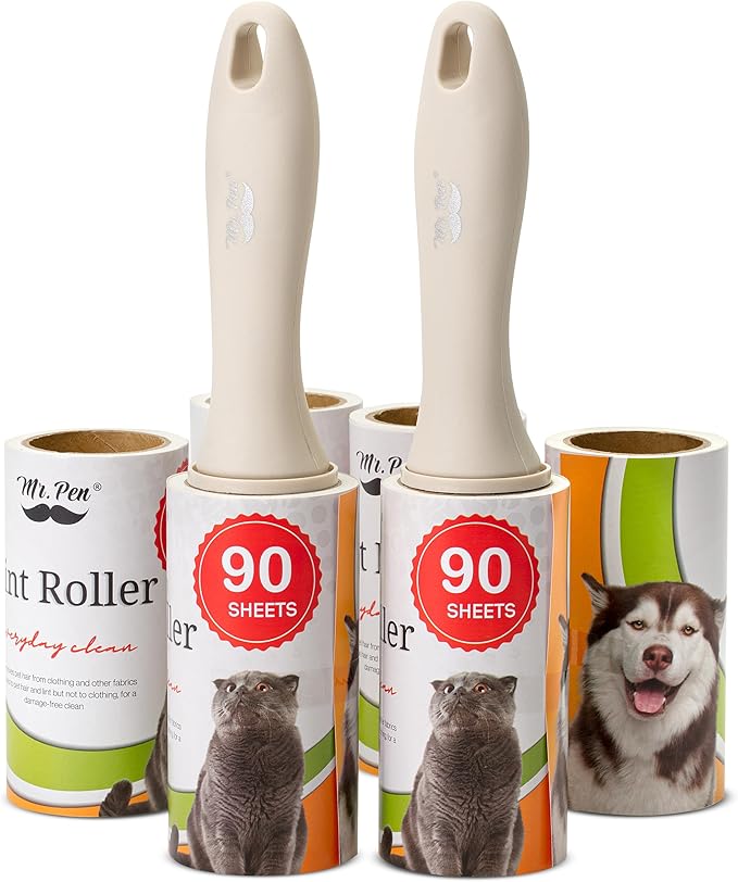 Mr. Pen- Lint Rollers, 2 Handle with 6 Refills, 540 Sheets, Extra Sticky Lint Remover for Clothes, Lint Roller for Pet Hair, Pet Hair Roller, Sticky Roller, Lint Roller for Clothes, Lint Removers