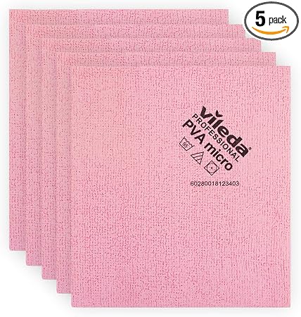 Vileda Professional | PVA Microfiber Cloth Red | All Purpose Cleaning Shammy | Synthetic Chamois Towel | Smooth & Absorb