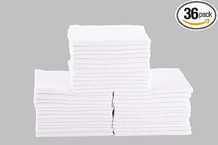 Dri Professional Extra-Thick Microfiber Cleaning Cloth 36 Pack White (16IN x 16IN, 300GSM, Commercial Grade All-Purpose 