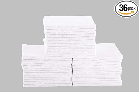 Dri Professional Extra-Thick Microfiber Cleaning Cloth 36 Pack White (16IN x 16IN, 300GSM, Commercial Grade All-Purpose 