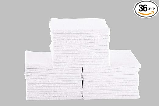 Dri Professional Extra-Thick Microfiber Cleaning Cloth 36 Pack White (16IN x 16IN, 300GSM, Commercial Grade All-Purpose 