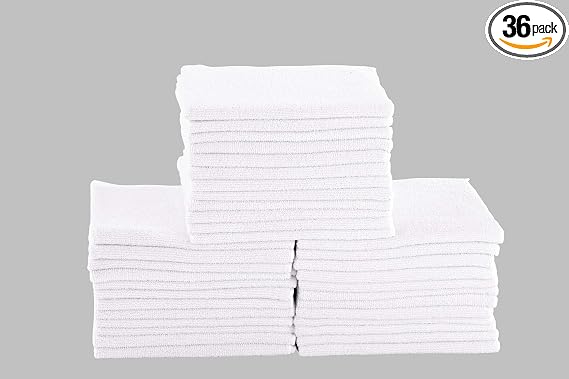 Dri Professional Extra-Thick Microfiber Cleaning Cloth 36 Pack White (16IN x 16IN, 300GSM, Commercial Grade All-Purpose 