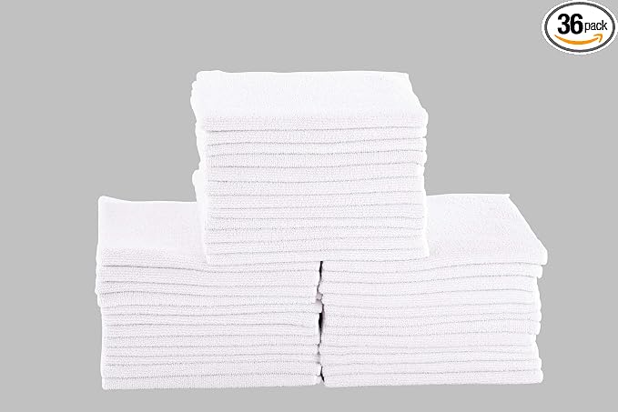Dri Professional Extra-Thick Microfiber Cleaning Cloth 36 Pack White (16IN x 16IN, 300GSM, Commercial Grade All-Purpose 