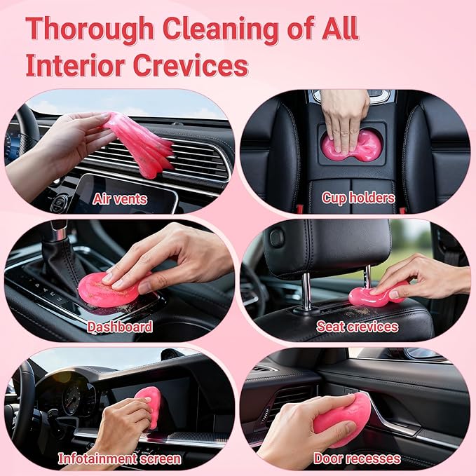 ColorCoral Universal Cleaning Gel Keyboard Dust Cleaner for Office Electronics Product,Cleaning Putty for Car Detailing Laptop Dusting Kit Computer Dust Remover,Computer Cleaning Accessories,Rose Pink