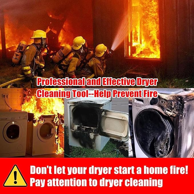 Sealegend 15 Feet Dryer Vent Cleaner Kit/Lint Remover/Upgraded Flexible Quick-Snap Brush with Drill Attachment/Fireplace Chimney Brushes for Easy to Clean/Cleaning Tool Use with or Without Power Drill