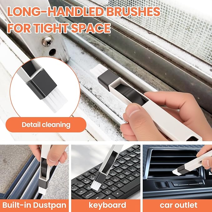 Cleaning Brushes with Hard Bristle Crevice Brush (M, Count, 8)