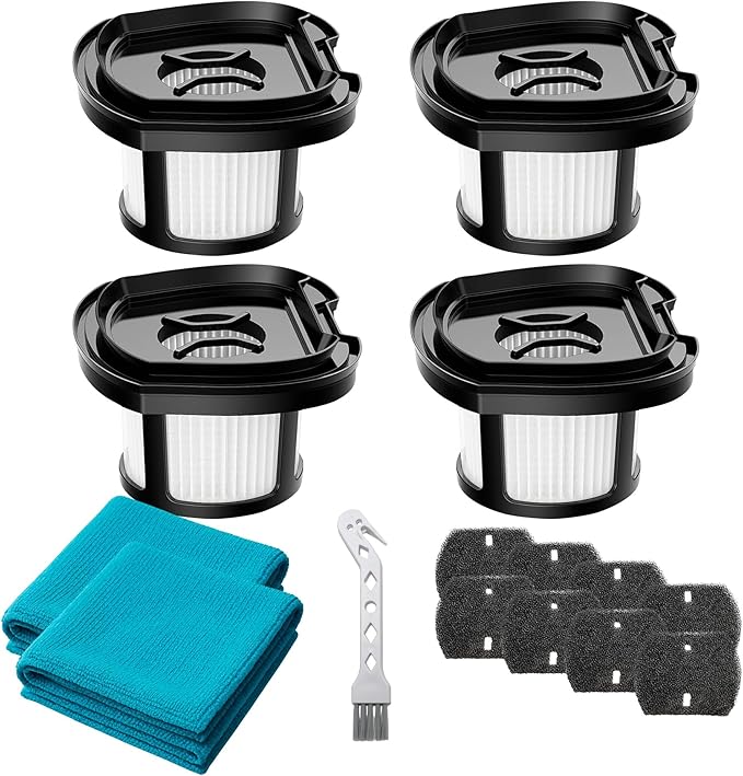 Replacement Filters for Bissell Pet Hair Eraser Handheld Vacuum – Fits Bissell 2390 & 2390A, Cordless Pet Eraser – Foam & Mesh Filters with Cleaning Brush