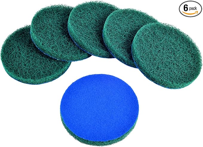 Kichwit 6-Pack Replacement Scrub Pads, Super Abrasive, Green (5 Inch)