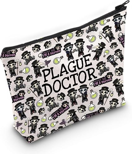 JXGZSO Plague Doctor Cosmetic Bag - Cryptozoology Gift Cryptid Creature Mythical Makeup Bag