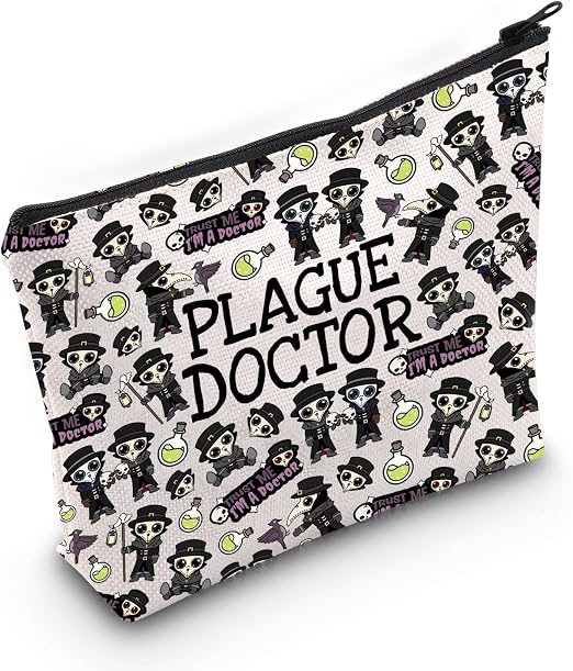 JXGZSO Plague Doctor Cosmetic Bag - Cryptozoology Gift Cryptid Creature Mythical Makeup Bag