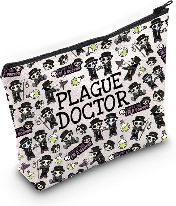 JXGZSO Plague Doctor Cosmetic Bag - Cryptozoology Gift Cryptid Creature Mythical Makeup Bag