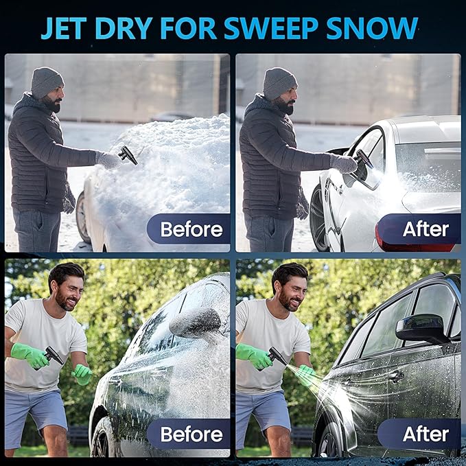 Mershgaya Electric Compressed Air Duster - 30,0000 RPM Rechargeable Cordless Turbo Blower, Portable Air Blower Gun for Cars, PC, Keyboard, Home & Outdoor Dust Cleaning (Replaces Compressed Air Cans)