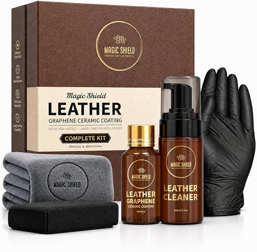 Magic Shield Graphene Leather Coating, 5-Year Protection w/Cleaning Kit