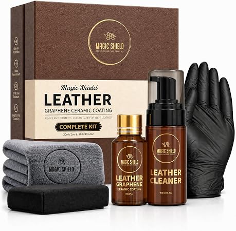 Magic Shield Graphene Leather Coating, 5-Year Protection w/Cleaning Kit