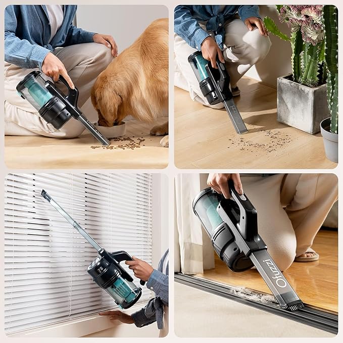 Ofuzzi H9 Pro Handheld Vacuum Cleaner, Extra-Long Crevice Tool, 40AW/13kPa Surging Suction, LED- Display&Light, Up to 30 Mins Runtime, Portable Vacuum for Home Cleaning, Black