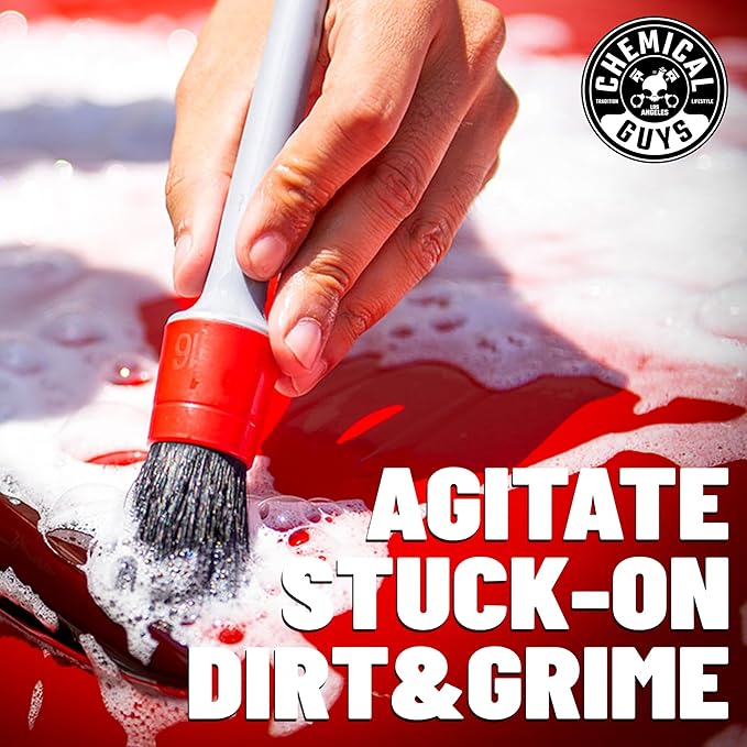 Chemical Guys All in the Details Exterior Detailing Brushes - 3-Piece Soft Scratch-Free Brushes for Wheels, Bumpers, Grilles, Badging & Tight Exterior Gaps on Cars, Trucks, SUVs & More