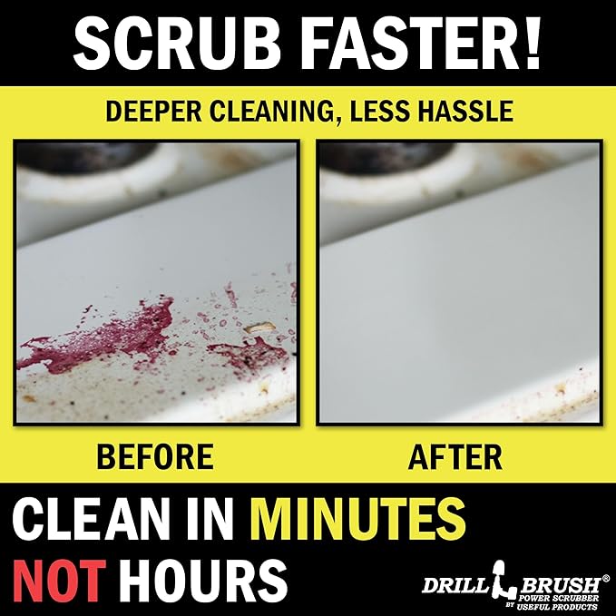 Drillbrush Wheel Cleaning Auto Scrubber Brush - Powerful Drill Attachment for Cleaning Crevices/Gaps - Automotive Detailing Carpet Scrubber Brush for Boats, Cars, Trucks - Tile Grout Cleaner Tool