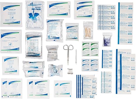 First Aid Kit Refill - 100 Piece - Extra Replacement Supplies for First Aid Kits, Loose Packed Restock Supply Pack