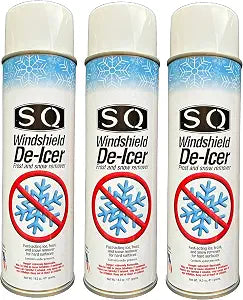 SQ Windshield De-Icer Frost and Snow Remover, 3 Pack, 14.5 oz per can (3)