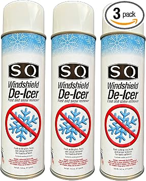 SQ Windshield De-Icer Frost and Snow Remover, 3 Pack, 14.5 oz per can (3)