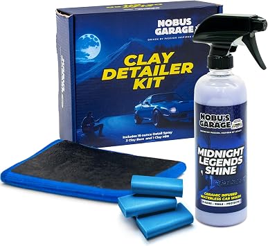Nobu's Garage - Clay Mitt & Clay Bars Auto Detailing Kit with Waterless Car Wash Ceramic Detail Spray - Car Detail Spray