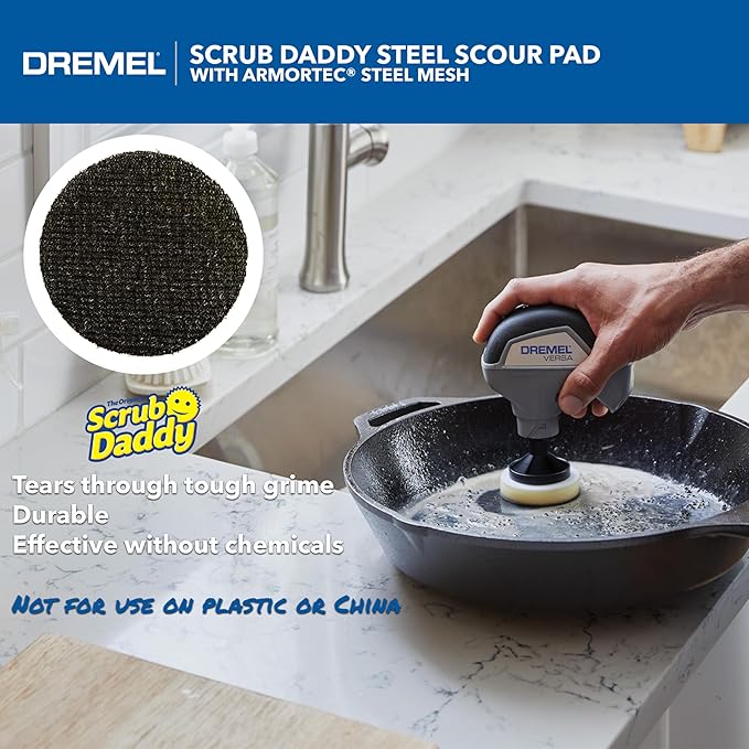 Dremel Versa 5-Pack Scrub Daddy Cleaning Sponge Pads, Variety Pack for Multi-Surface Cleaning, for use in Kitchen, Household and Bathroom - Compatible with Versa Power Scrubber Tool, PC360-5