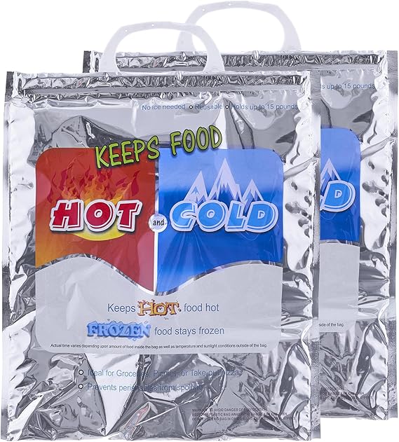 Superio Hot and Cold Insulated Bags for Food Delivery, Grocery Shopping Bags, Food Storage for Hot and Frozen Food for T