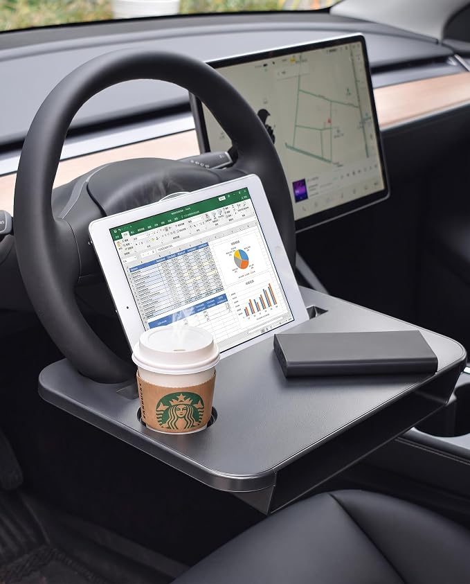 Steering Wheel Tray Compatible with Tesla Model 3/Y, 14-15.5"