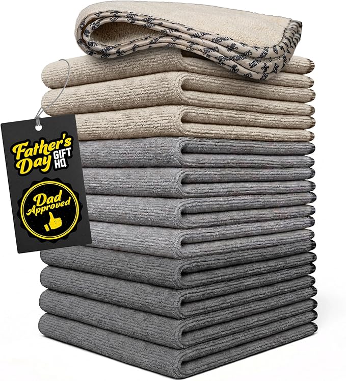 Chemical Guys AllSwipe Multi-Purpose Microfiber Towels for Cars, Microfiber Cleaning Cloth Multi Color Drying Towels Car Detailing for Wash Interior and Glass, 14 x 12 Inch - 12 Pack