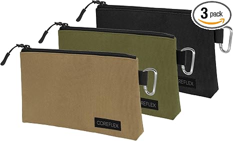 COREFLEX Premium Tool Pouch Zipper Bag, Small Tool Bag, Multipurpose Storage pouch, Heavy duty Flat Bottom Tool bag with