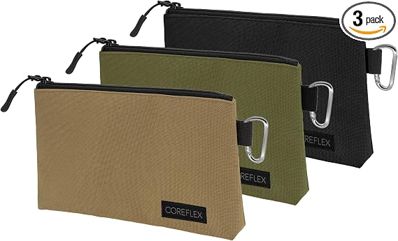 COREFLEX Premium Tool Pouch Zipper Bag, Small Tool Bag, Multipurpose Storage pouch, Heavy duty Flat Bottom Tool bag with