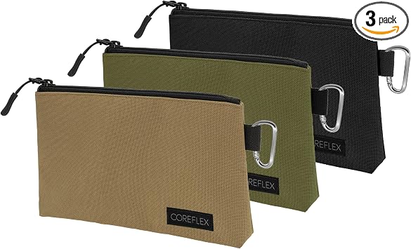 COREFLEX Premium Tool Pouch Zipper Bag, Small Tool Bag, Multipurpose Storage pouch, Heavy duty Flat Bottom Tool bag with