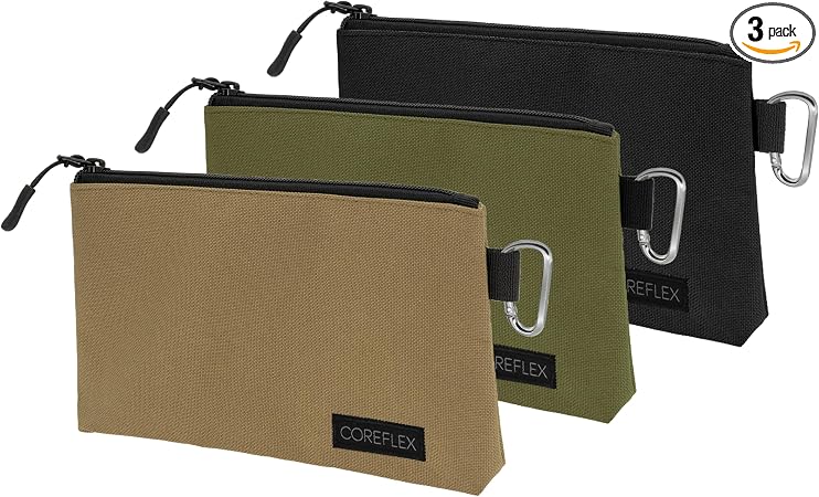 COREFLEX Premium Tool Pouch Zipper Bag, Small Tool Bag, Multipurpose Storage pouch, Heavy duty Flat Bottom Tool bag with