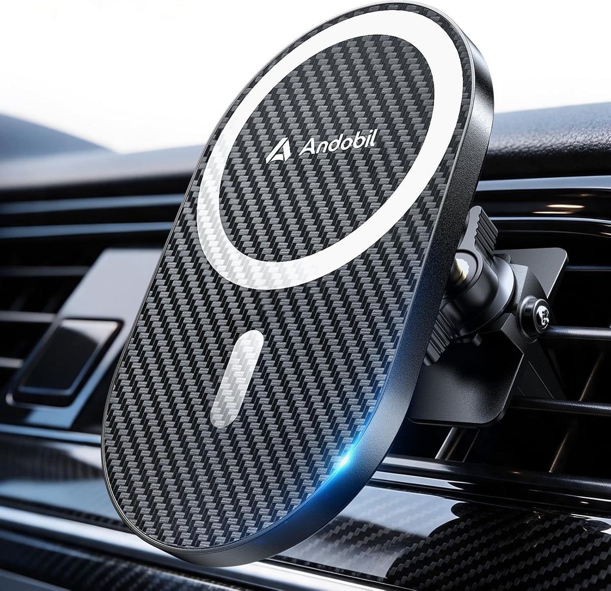 Upgraded for Magsafe Car Mount Pro [Strongest Magnet, Big Phone Friendly] 360° Rotation Magnetic Phone Holder for Car Vent for iPhone Duo 18/17/16/15/14 Pro Max Samsung S26/S25 (Carbon Fiber)