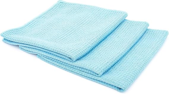 The Rag Company - Standard Waffle Weave Towels, Microfiber Detailing, Window/Glass and Drying, Wax & Polish, Lint-Free, 