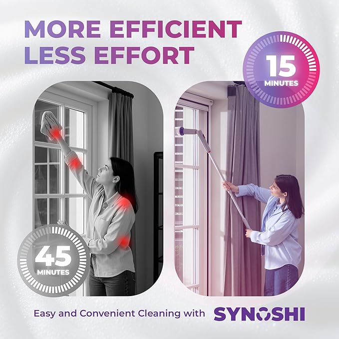 Synoshi PRO Electric Spin Scrubber Extension Handle, Electric Bathroom Scrubber for Cleaning, Extends up to 29.5 Inch (75 cm)