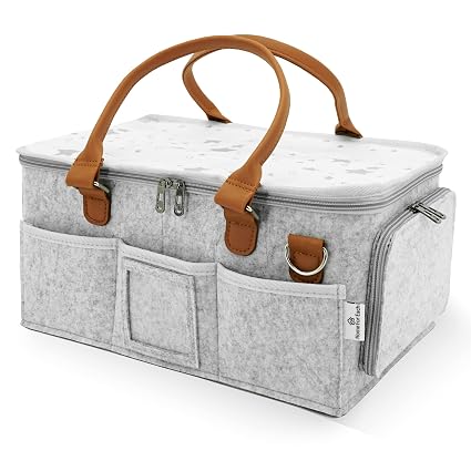 Baby Diaper Caddy With Lid, Diaper Caddy Organizer for New Mom Gifts, Newborn Essentials Must Haves, Registry for Baby, 