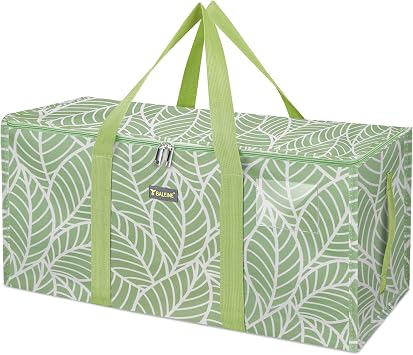 BALEINE Extra Large Storage Tote with Zippers & Carrying Handles, Heavy-Duty Oxford Fabric Moving Bags for Laundry, Spac