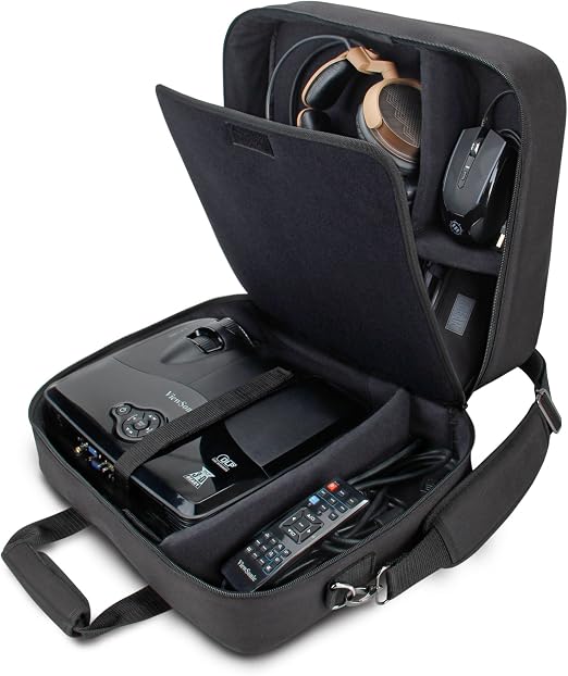 USA Gear Projector Carrying Case, Customizable Scratch Resistant Interior, HDMI Projector Bag Compatible with Epson, Ben