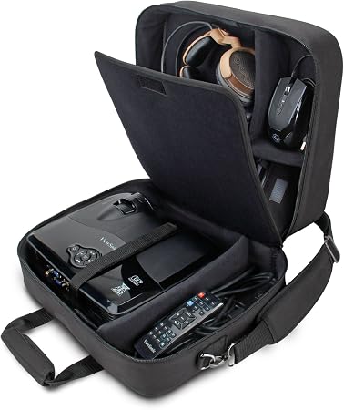 USA Gear Projector Carrying Case, Customizable Scratch Resistant Interior, HDMI Projector Bag Compatible with Epson, Ben