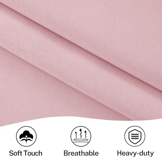 Vatge Front Door Curtains for Glass Window, Rod Blackout Door Window Curtain for Kitchen Door, 1 Panel, W54 x L72, Baby Pink
