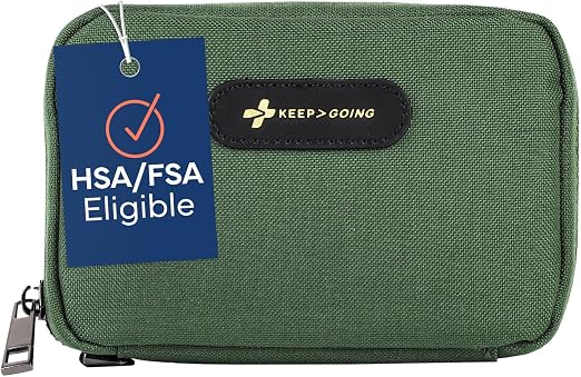 Keep Going Travel First Aid Kit for Kids – 130 Pc. for Car, Purse, Diaper Bag, Backpack, & Suitcase, with Latex-Free Ban