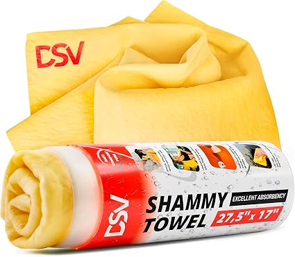 DSV Standard Premium Car Chamois Drying Towel, Drying Super Absorbent Chamois Cloth for Car Wash, Spotless & Scratch and
